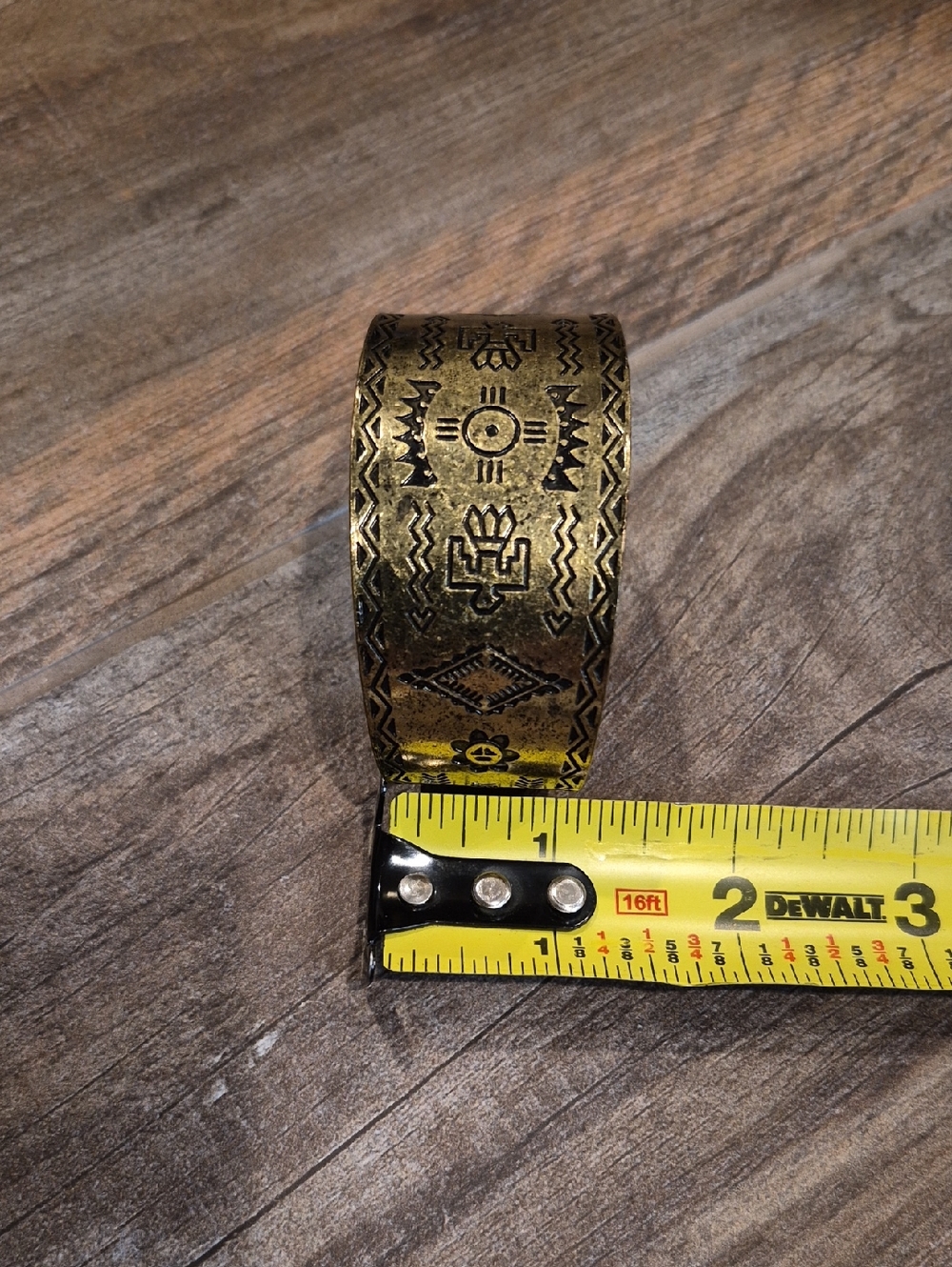 Vintage Antique Brassy Bronze Tone Thunderbird Cuff Bracelet - Picture 6 of 6